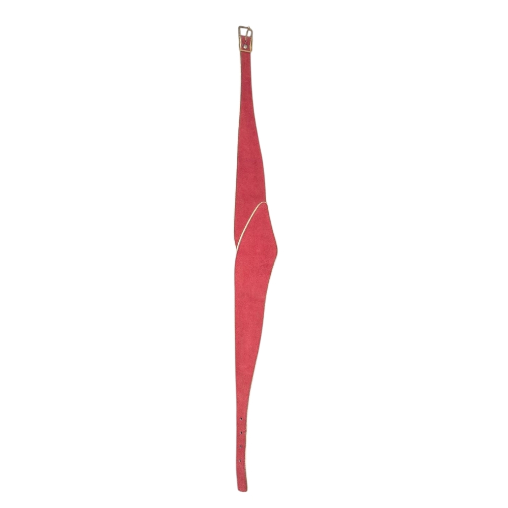 Vintage Gino Verde Red Suede Waist Belt w/ Gold Trim – 30" XS